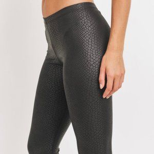 NWT! Snake Skin Faux Leather Leggings